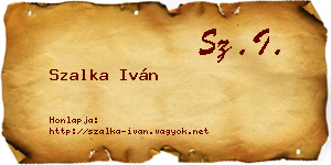 Szalka Iván névjegykártya