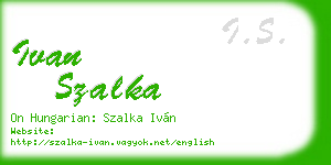 ivan szalka business card